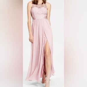 City Studios Juniors' Embellished Illusion Tulip Gown